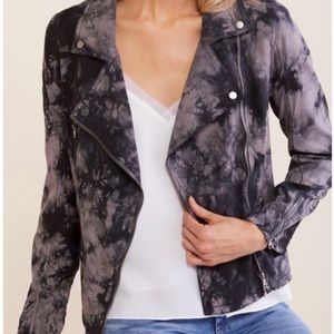 Marrakech Tie Dye Amber Moto Jacket - Color Black and Gray Size XS